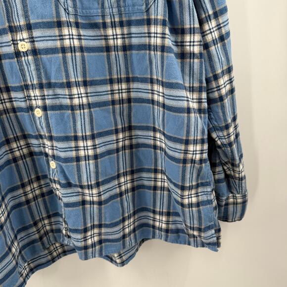 American Eagle Flannel Men's Size XL Super Soft NWT Blue Plaid Detachable Hoodie - Picture 12 of 16